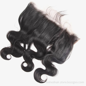 Top Quality Transparent Brazilian Virgin Remy Human Hair Body Wave 13X4 Ear To Ear Full Lace Frontal Closure